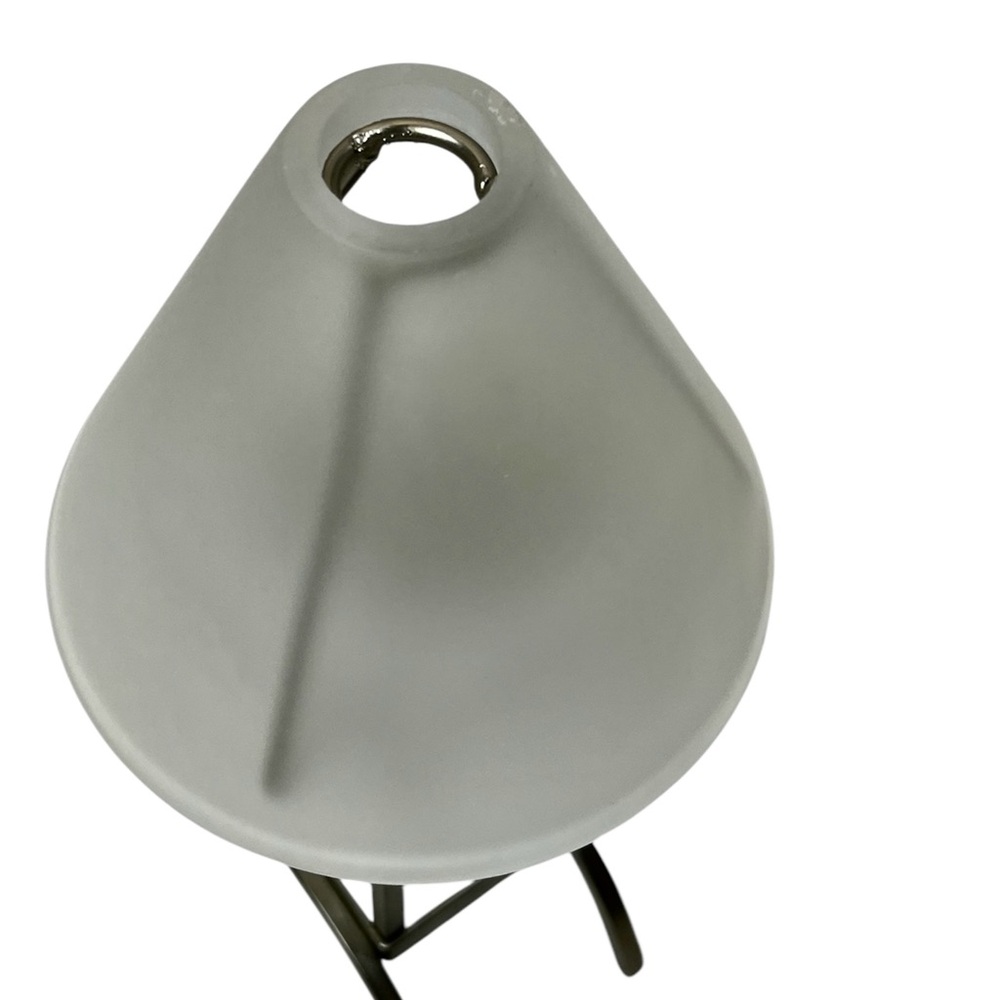 Tealight Lamp Stand with Frosted Glass Shade & Silver Metal Stand -Modern Decor - Picture 5 of 6